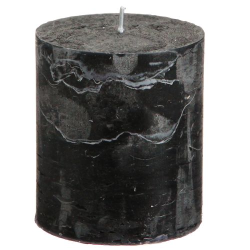 položky Jednobarevné svíčky černé sloupové svíčky 70×80mm 4 ks