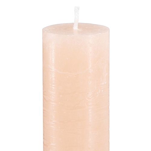 Floristik24 Jednobarevné svíčky stolní svíčky meruňka 34x240mm 4 ks