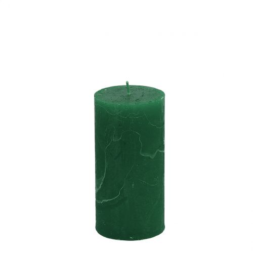 Floristik24 Jednobarevné svíčky tmavě zelené 50x100mm 4ks