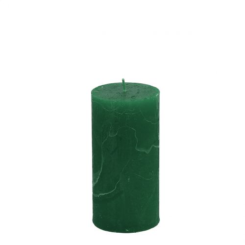 Jednobarevné svíčky tmavě zelené 50x100mm 4 ks