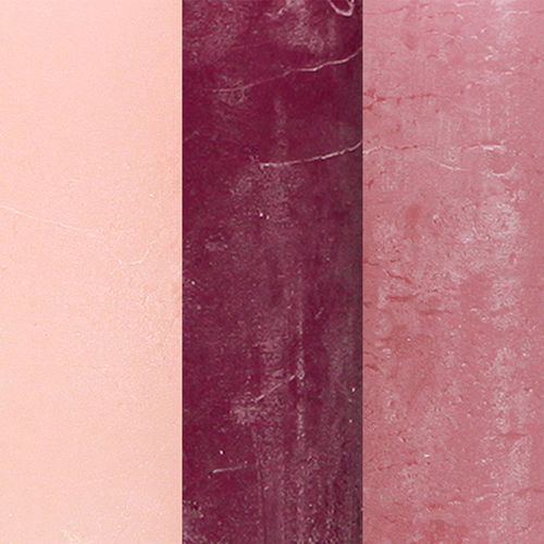 položky Jednobarevné sloupové svíčky 3 barvy Berry 60×100mm 12 ks