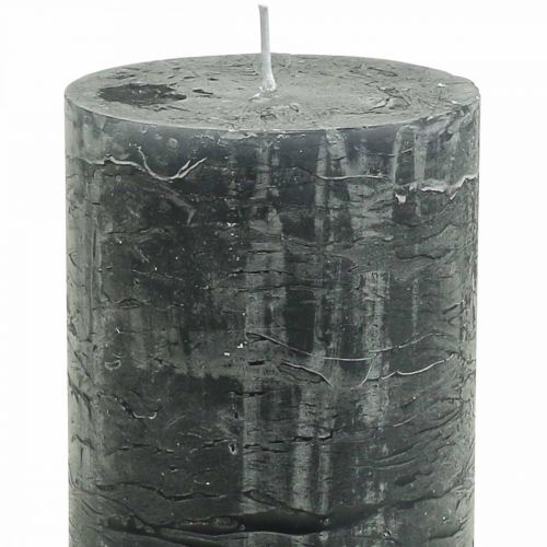 položky Jednobarevné svíčky antracitové sloupové svíčky 70×120mm 4 ks