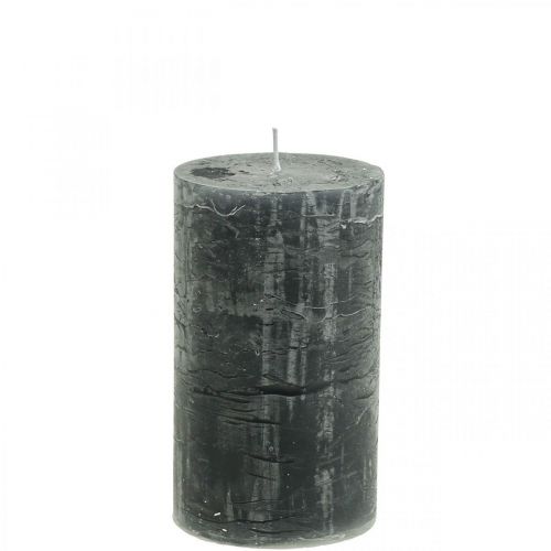 Jednobarevné svíčky antracitové sloupové svíčky 70×120mm 4 ks