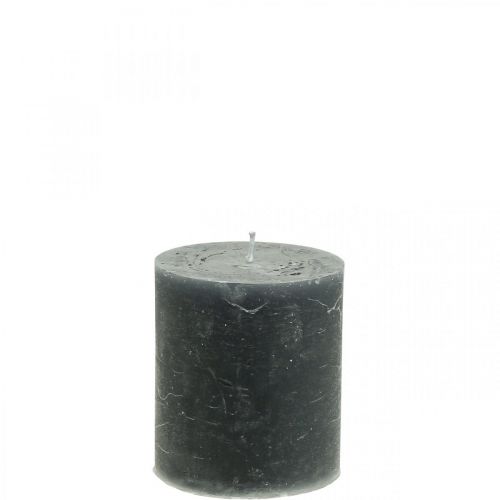 Jednobarevné svíčky antracitové sloupové svíčky 70×80mm 4 ks