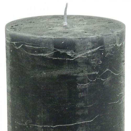 položky Jednobarevné svíčky antracitové sloupové svíčky 85×120mm 2ks