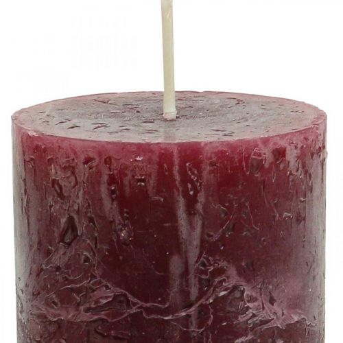 položky Jednobarevné svíčky Burgundy Rustic Safe Candle 110×60mm 4 ks