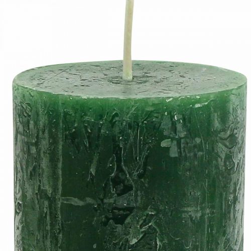 položky Jednobarevné svíčky tmavě zelené sloupové svíčky 60×110mm 4 ks