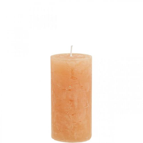Floristik24 Jednobarevné svíčky Orange Peach sloupové svíčky 50×100mm 4ks