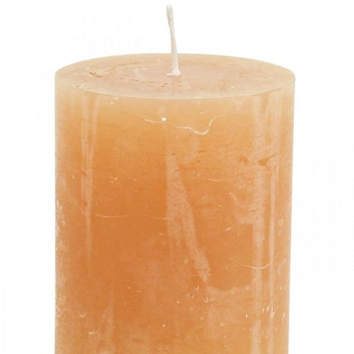 položky Jednobarevné svíčky Orange Peach sloupové svíčky 60×80mm 4ks