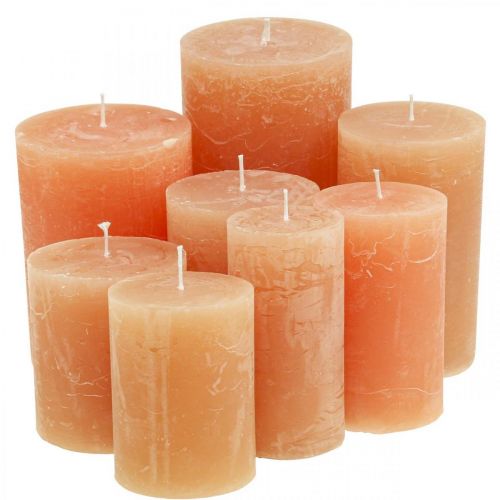 položky Barevné svíčky Orange Peach Různé velikosti