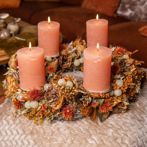 položky Jednobarevné svíčky Orange Peach sloupové svíčky 70×120mm 4 ks