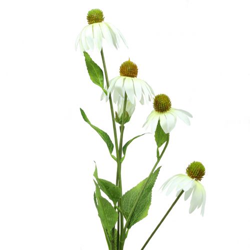 Floristik24 Echinacea květ umělý bílý 90cm