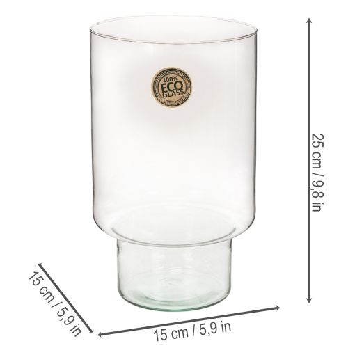 Skleněná válcová nádoba Eco Glass 25 cm | Floristik24.cz