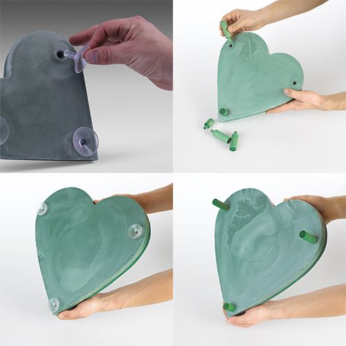 položky Květinové pěnové srdce s click systémem zásuvný materiál zelený 20cm 2 kusy
