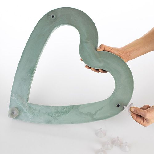 položky Květinové pěnové srdce otevřené zásuvný materiál zelená 38cm 2 kusy svatební dekorace