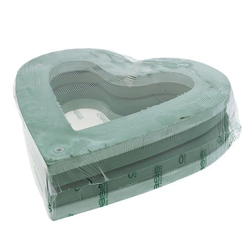 položky Květinové pěnové srdce otevřené zásuvný materiál zelená 38cm 2 kusy svatební dekorace