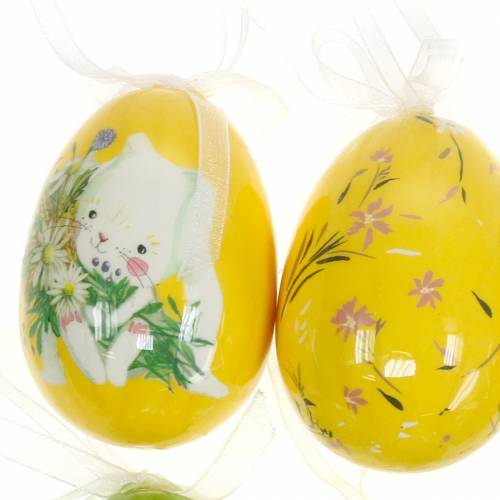 položky Dekorativní velikonoční kytice vajíčko k zavěšení žlutá, zelená as H7cm 6ks