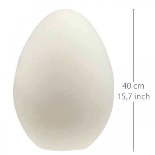 Floristik24 Velikonoční vajíčko velké smetanové ozdobné vajíčko vločkované dekorace do výlohy 40cm