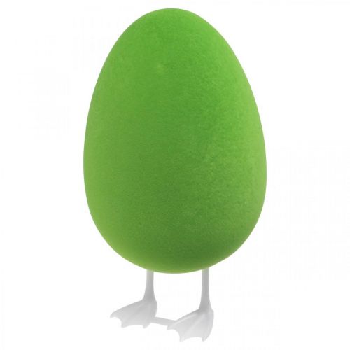 Floristik24 Velikonoční vajíčko s nožičkami ozdobné vajíčko zelené vločkované Dekorace výlohy Velikonoce V25cm