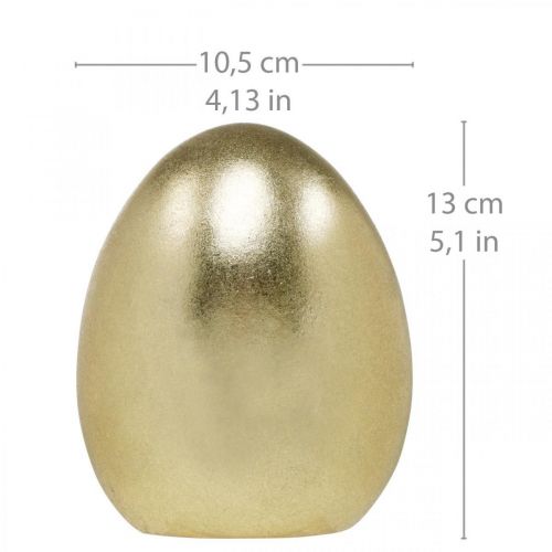 Floristik24 Zlaté ozdobné vajíčko, dekorace na Velikonoce, keramické vajíčko V13cm Ø10,5cm 2ks