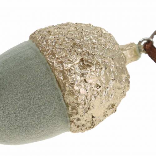 Floristik24 Vánoční ozdoby na stromeček žalud zelený, zlatý 4×6cm 6ks