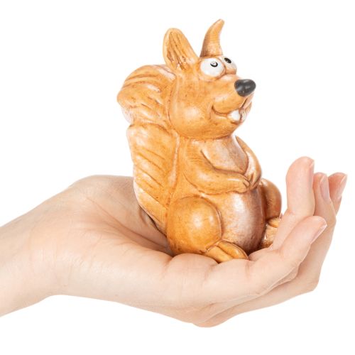 Figurka sedící veverky pro podzimní dekoraci, 10 cm | Floristik24.cz