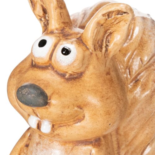 Figurka sedící veverky pro podzimní dekoraci, 10 cm | Floristik24.cz