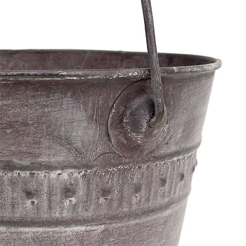 Floristik24 Vědro Zinek Ø15cm H12cm Fialová vypraná
