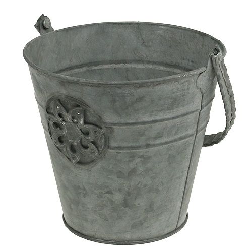 Floristik24 Vědro s květinou Ø16cm H15cm zin