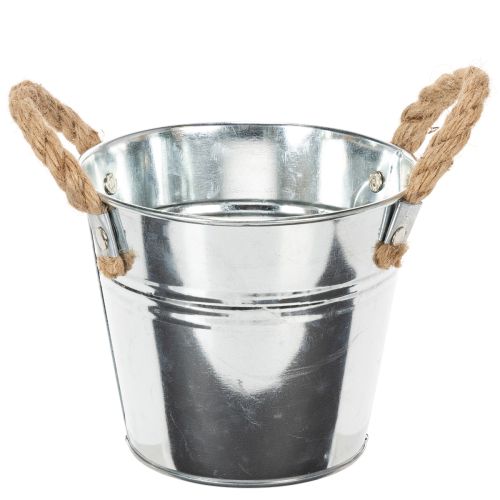 Kbelík s lanovými rukojeťmi Ø14cm V12cm nakoupit | Floristik24.cz