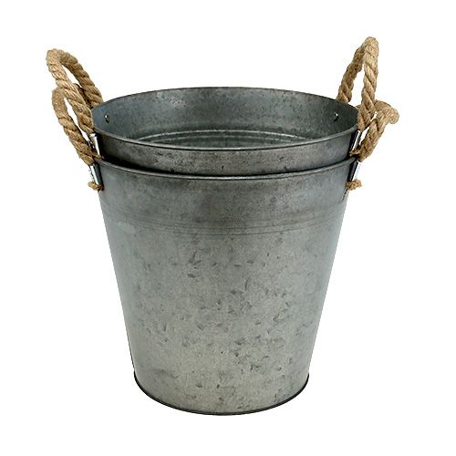 Floristik24 Vědro starožitné Ø25cm V24cm 2ks