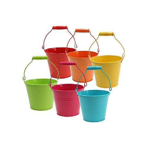 Floristik24 Kovové kbelíky, barevný sortiment. Ø10cm V8cm 10ks