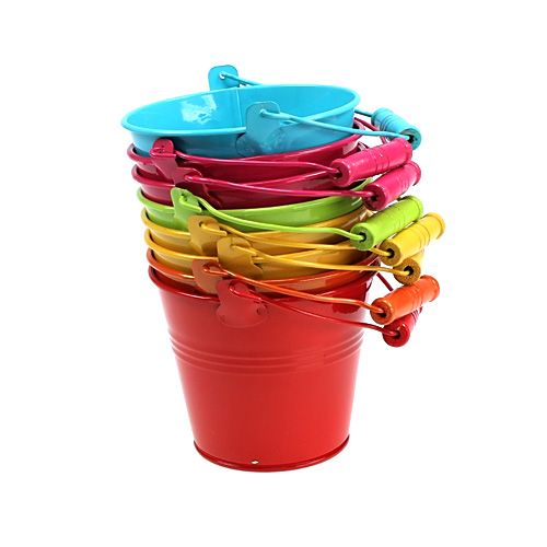 Floristik24 Kovové kbelíky, barevný sortiment. Ø10cm V8cm 10ks