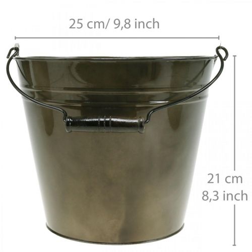 Floristik24 Kovové vědro, květináč, kovová nádoba Ø25cm V21cm