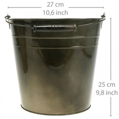 Floristik24 Kovová nádoba, vědro na rostliny, kovová dekorace Ø27cm V25cm