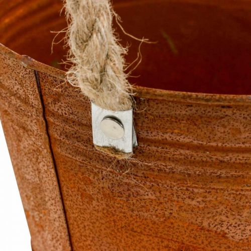 Květináč s uchy, miska na rostliny, kovová nádoba s dekorem rzi Ø25cm V24cm | Floristik24.cz