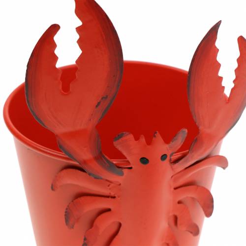 položky Dekorativní vědro humr kovový červený Ø8cm H13cm 3 ks