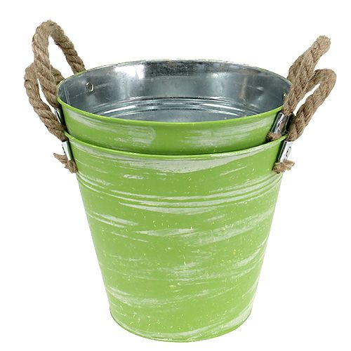 Floristik24 Kbelík jarní zelený Ø25cm V24cm 2ks