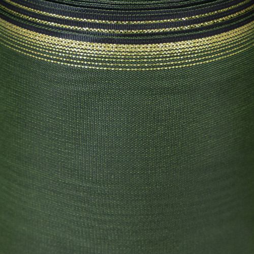 položky Elegantní moaré věnečková stuha, 175 mm, tmavě zelená s perleťovým okrajem a taftovou vazbou pro slavnostní příležitosti