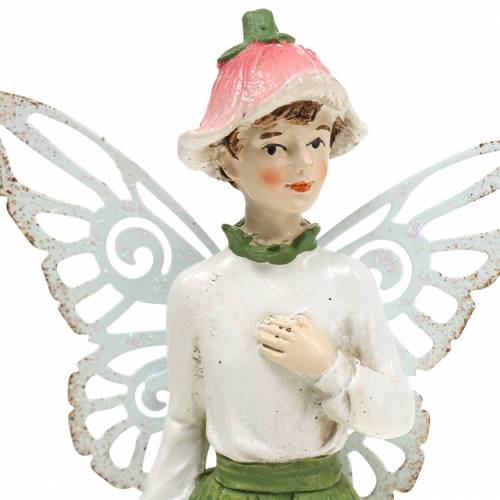 Floristik24 Deco figurka elfí pár elfů bílá, růžová, zelená V20cm 2ks