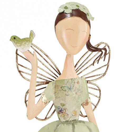 Floristik24 Figurky elfů Kovová dekorace Srdce Ptáček V55cm/60cm 2ks