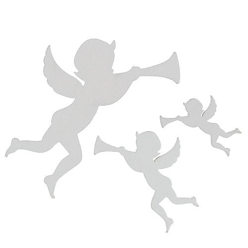 Floristik24 Anděl mix bílý 3,5cm - 8,5cm 54ks