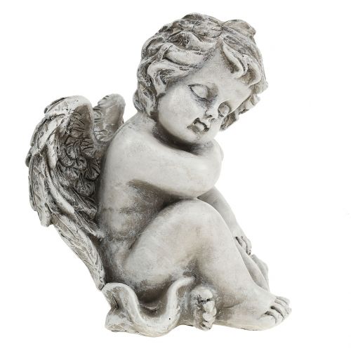 Floristik24 Dekorativní anděl v šedé barvě sedící 13,5cm 2ks