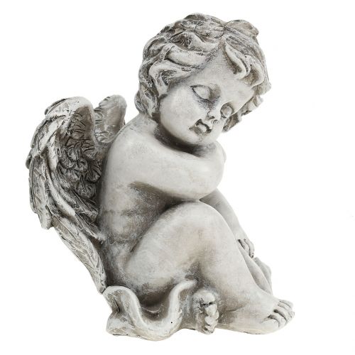 Pamětní figurka spící anděl šedý 16cm 2 ks