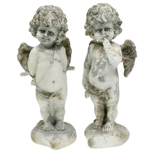 Dekorativní anděl Cupid se srdcem 25cm 2ks