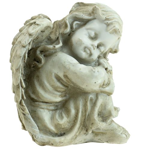 Anděl za hrob Krémový Anděl Hrobový Spící anděl 6×5,5×8cm