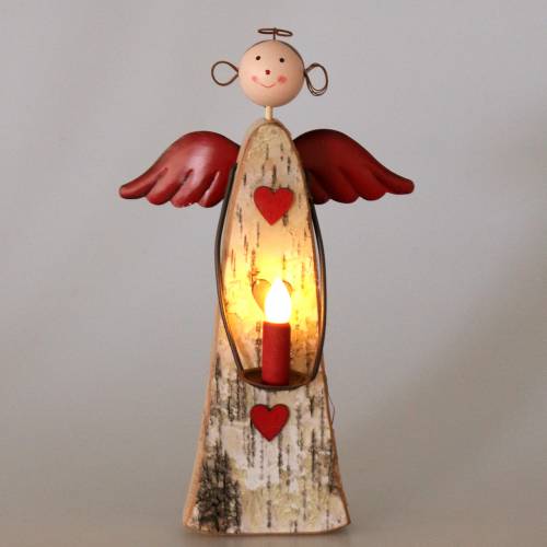 položky Dřevěný anděl s LED svíčkou V30cm