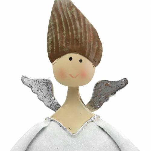 Floristik24 Dekorativní anděl trio kov bílý, třpytky Ø10 / 11,5 / 7cm H28,5 / 18 / 21cm 3ks