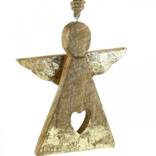 položky Deco figurka anděl mango dřevo k zavěšení 13 × V13,5cm 2ks