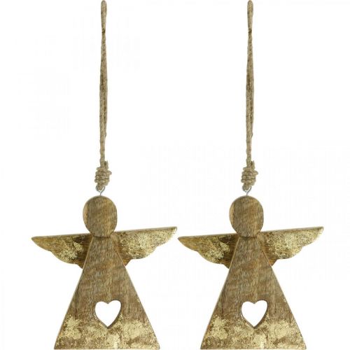 Floristik24 Deco figurka anděl mango dřevo k zavěšení 13 × V13,5cm 2ks